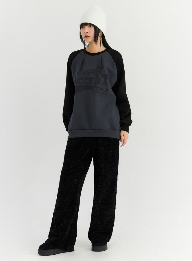 wide-fit-plush-sweatpants-cn309 / Black