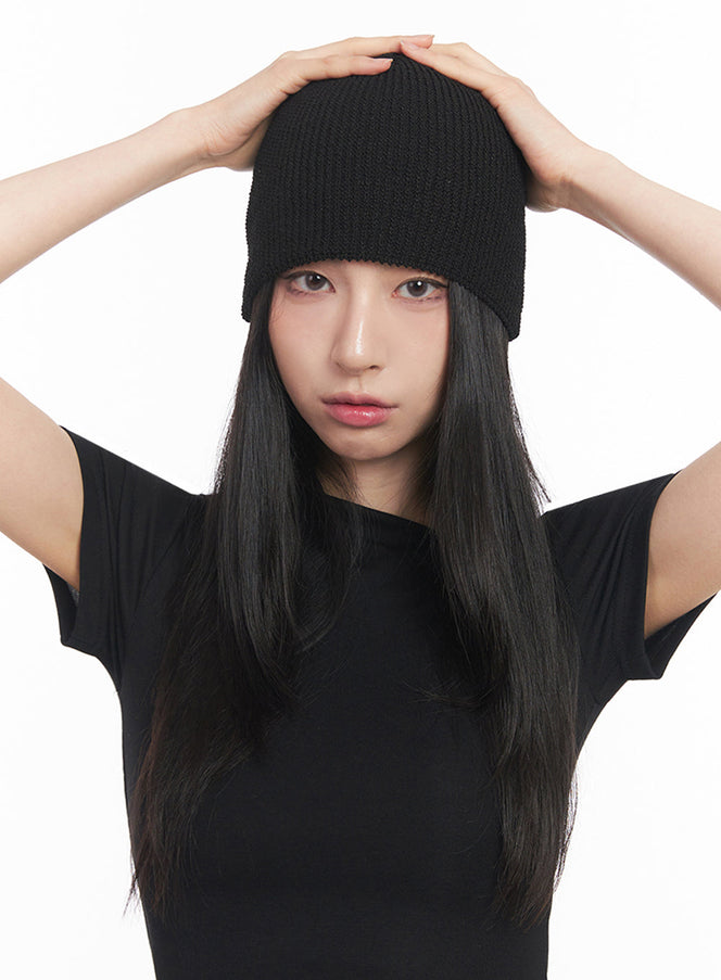 essential-cotton-beanie-iy516 / Black