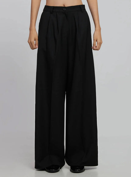 wide-leg-pleated-trousers-id516 / Black