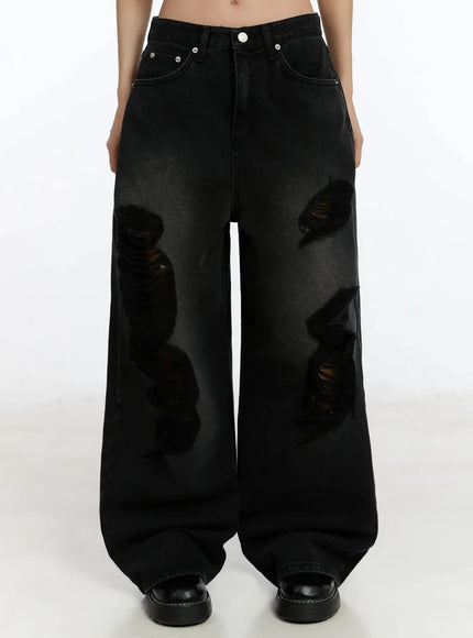 keyla-distressed-baggy-jeans-im513 / Black