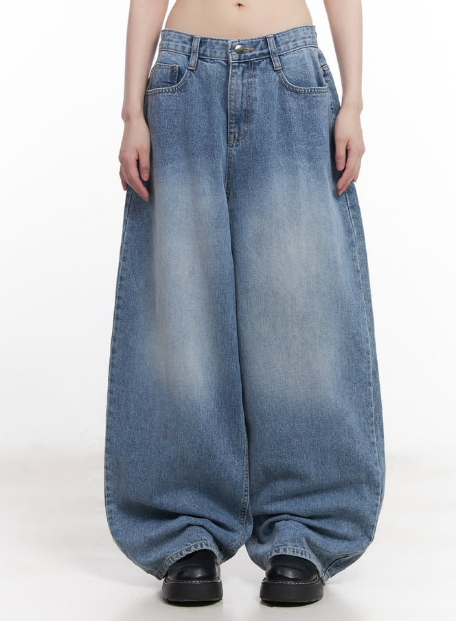 alessa-washed-wide-fit-baggy-jeans-cu505 / Blue