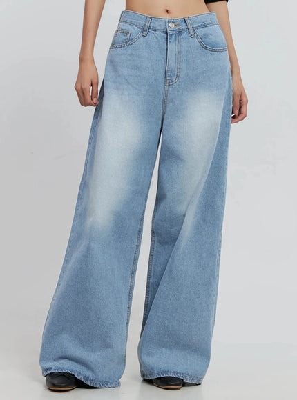 ramos-washed-wide-leg-jeans-is516 / Blue