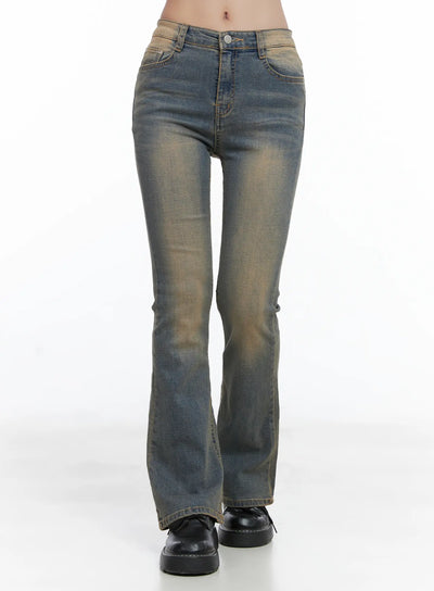 august-vintage-wash-flare-jeans-cs502 / Blue