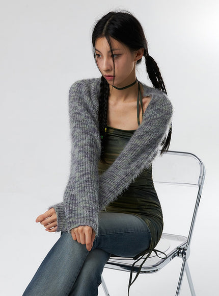 chunky-knit-bolero-is327 / Blue