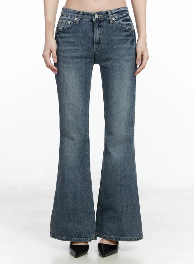 amaris-low-rise-bootcut-flared-jeans-im503 / Blue