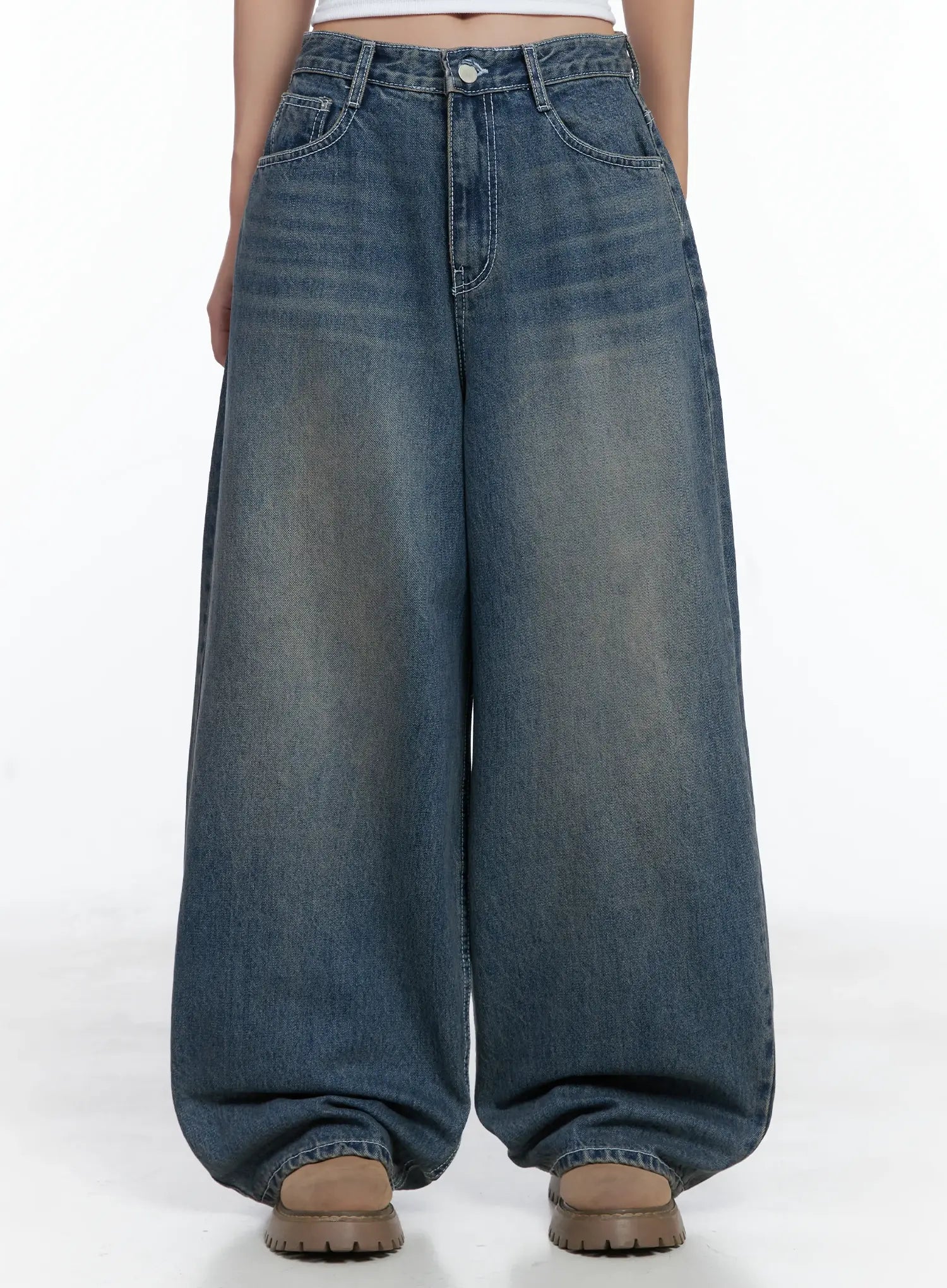 neriah-vintage-wash-baggy-jeans-cs503 / Blue