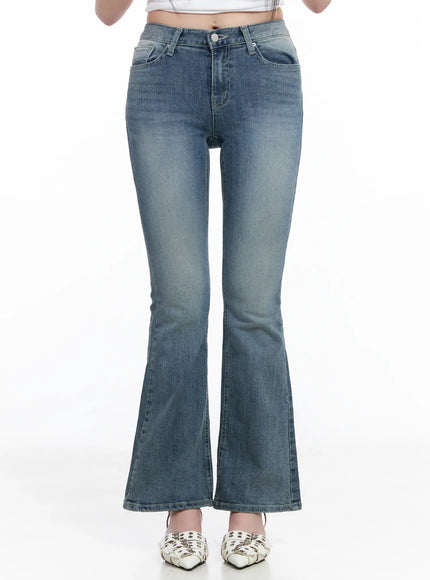 kallie-high-waist-bootcut-flared-jeans-cm513 / Blue