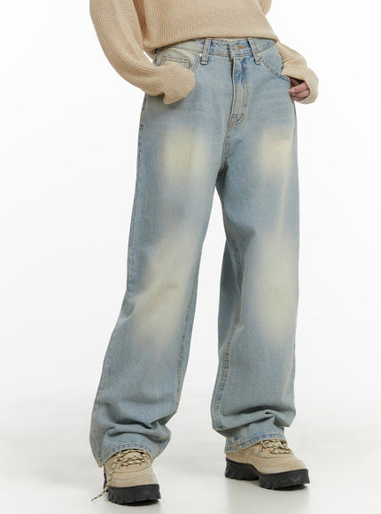 light-washed-wide-leg-jeans-ca403 / Blue