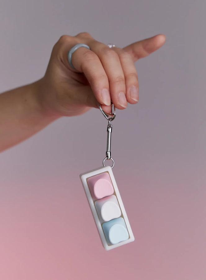 pastel-heart-3-keycap-keychain-ia524 / Blue