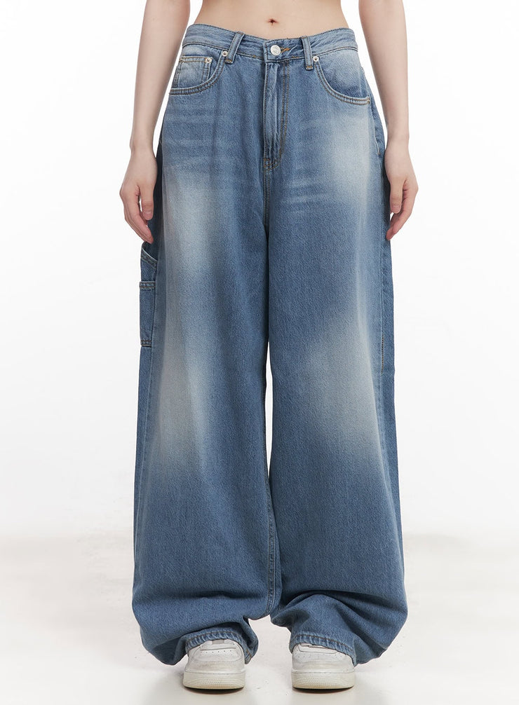 Annaelle Washed Wide-Leg Jeans CM519