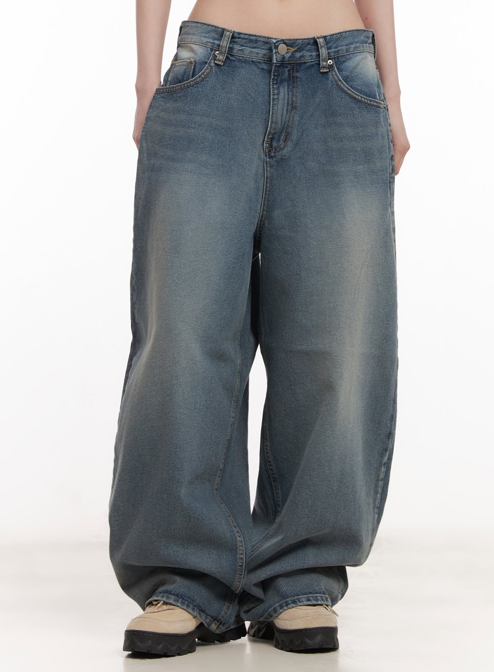 shelly-washed-baggy-jeans-cm518 / Blue