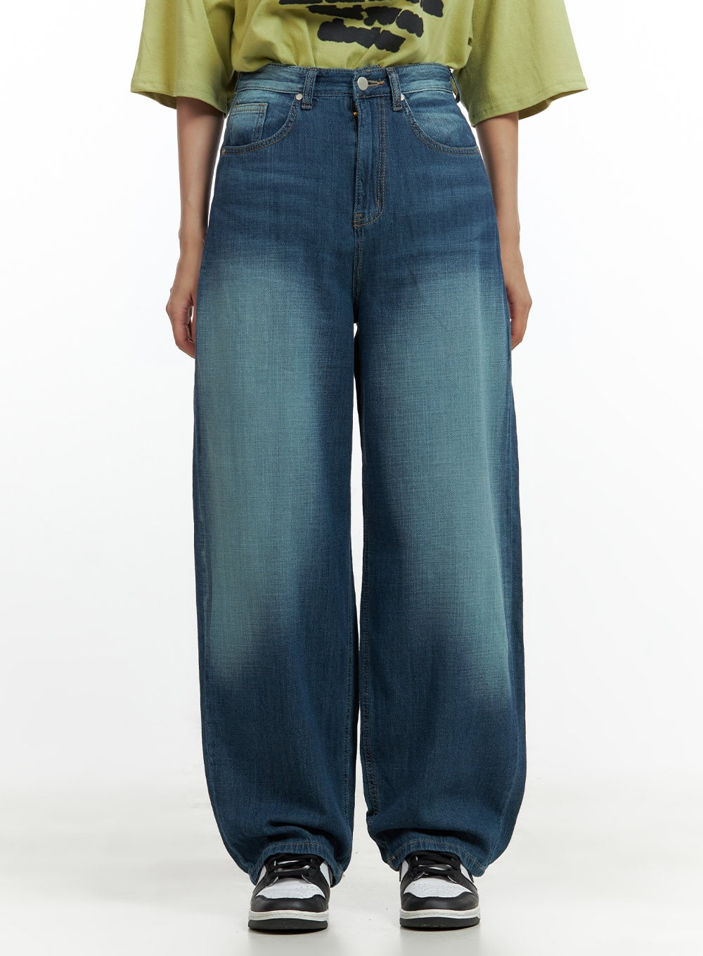 blue-washed-baggy-pants-cu420 / Blue