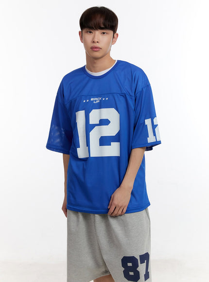 Men's Oversized Graphic Mesh T-Shirt IA504