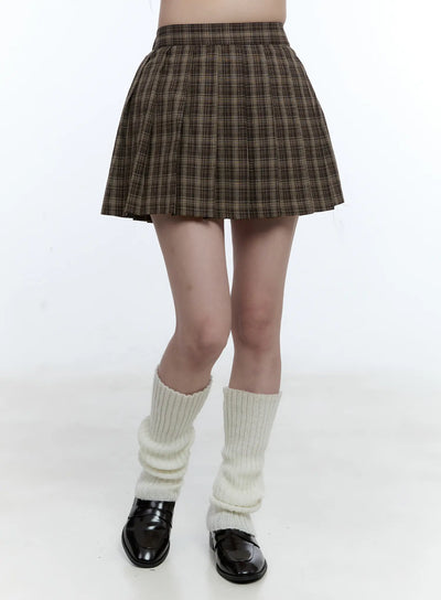 classic-school-girl-pleated-skirt-cg514 / Brown