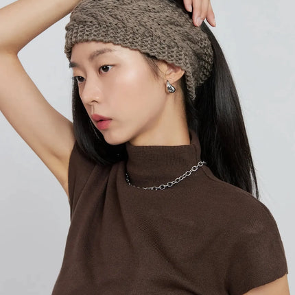 chunky-knit-headband-io530 / Brown