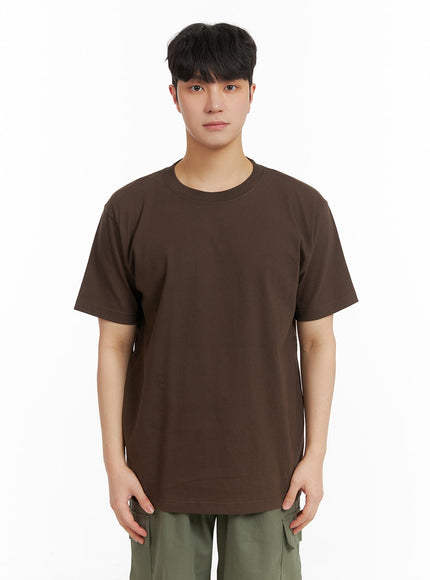 mens-basic-short-sleeve-t-shirt-ia402-brown / Brown