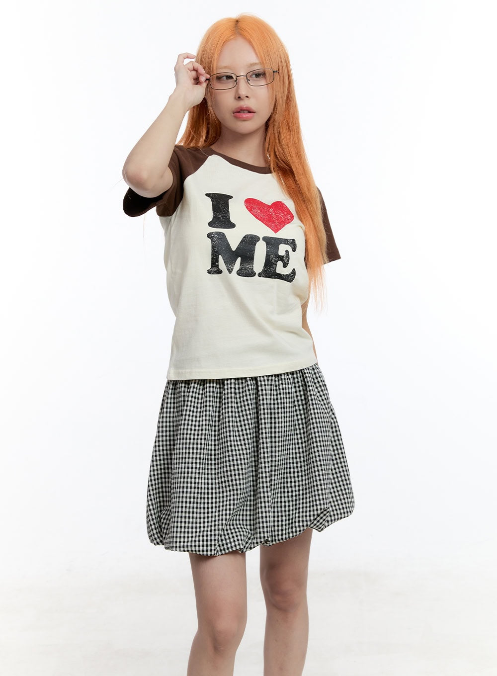 two-tone-graphic-tee-cu502 / Brown