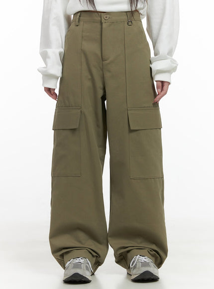 loosefit-cotton-cargo-trousers-cs413 / Dark beige