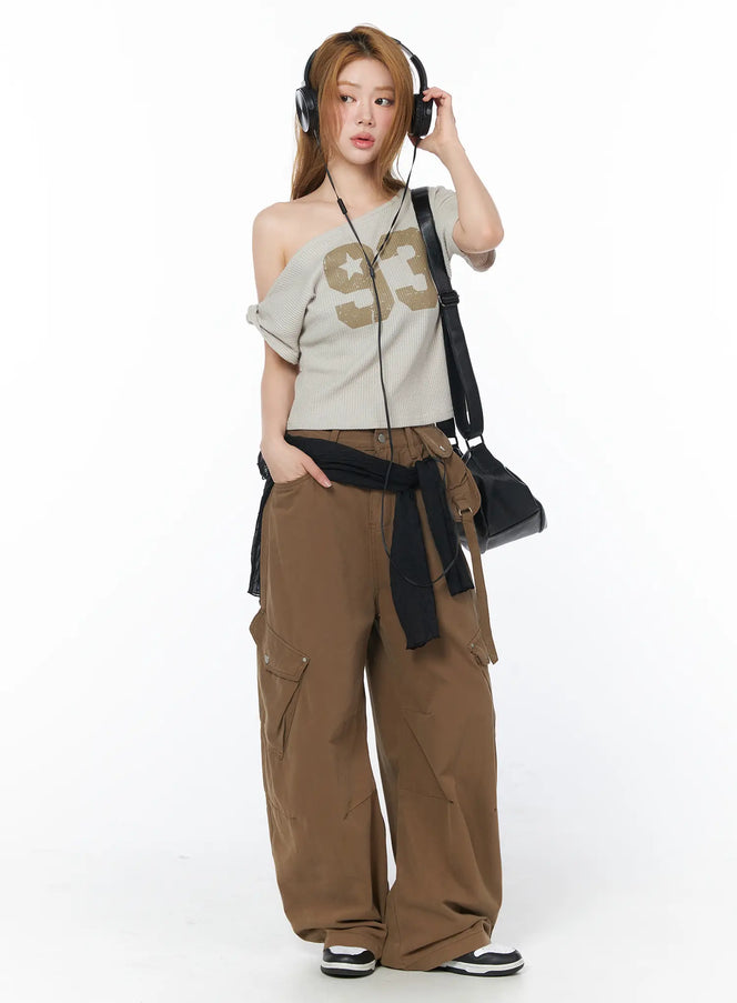 relaxed-fit-cargo-pants-cy506 / Dark beige