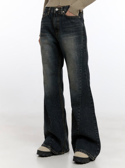 sasha-washed-flared-jeans-cn421 / Dark blue