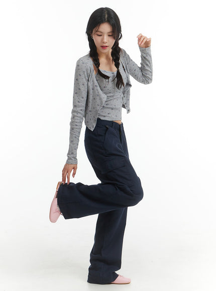 cargo-straight-leg-pants-om404 / Dark blue