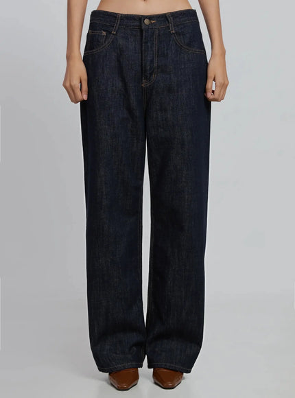 henley-non-fade-straight-jeans-id504 / Dark blue