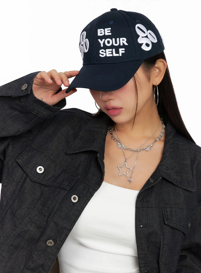 casual-lettering-cap-ig527 / Dark blue