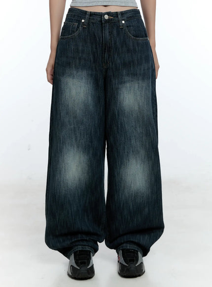 sooyeon-washed-baggy-jeans-cu527 / Dark blue