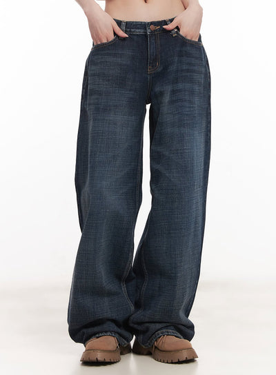 annie-washed-wide-leg-jeans-cm518 / Dark blue