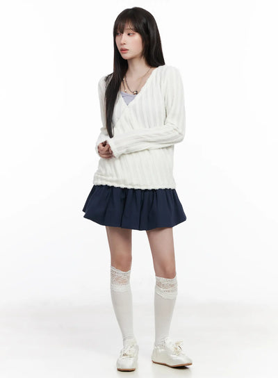 pleated-mini-skirt-cf523 / Dark blue