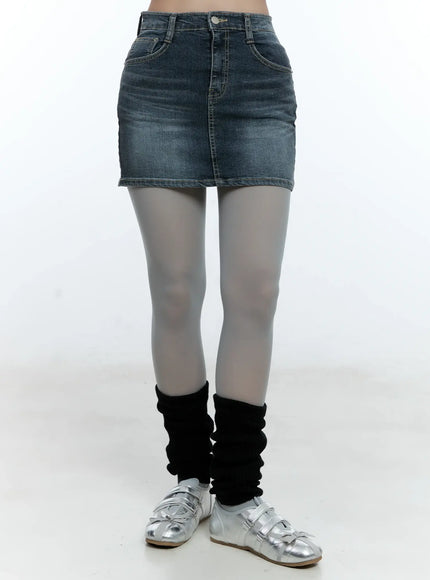 denim-mini-skirt-with-hip-pads-cu527 / Dark blue