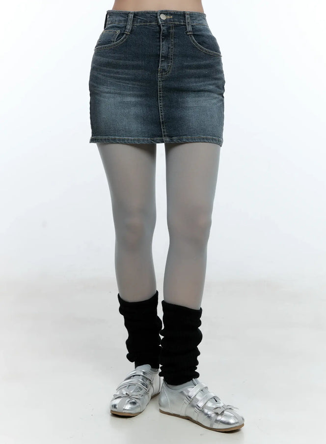 denim-mini-skirt-with-hip-pads-cu527 / Dark blue