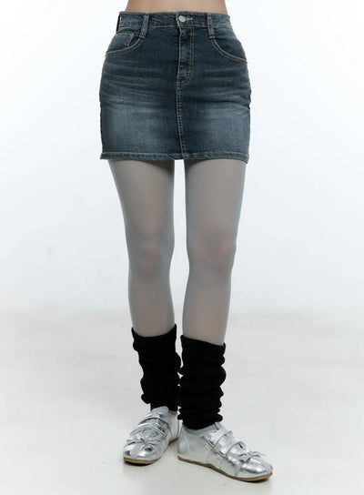 denim-mini-skirt-with-hip-pads-cu527 / Dark blue