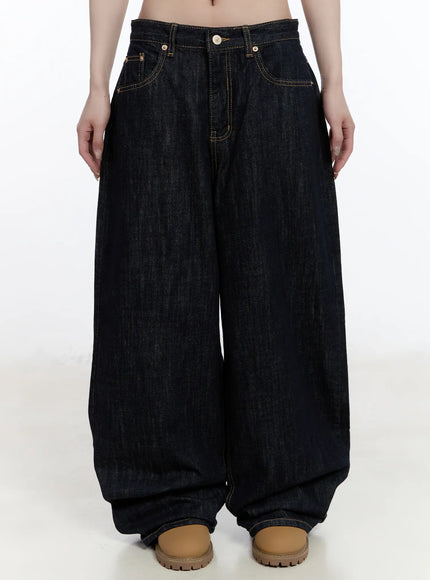 cece-no-fade-wide-leg-jeans-ca501 / Dark blue