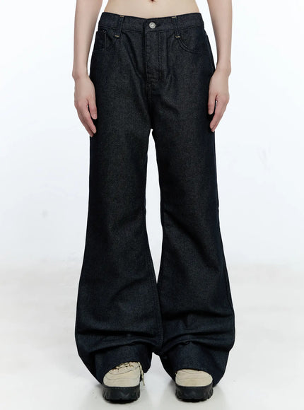 minjoo-no-fade-flared-jeans-cg511 / Dark blue