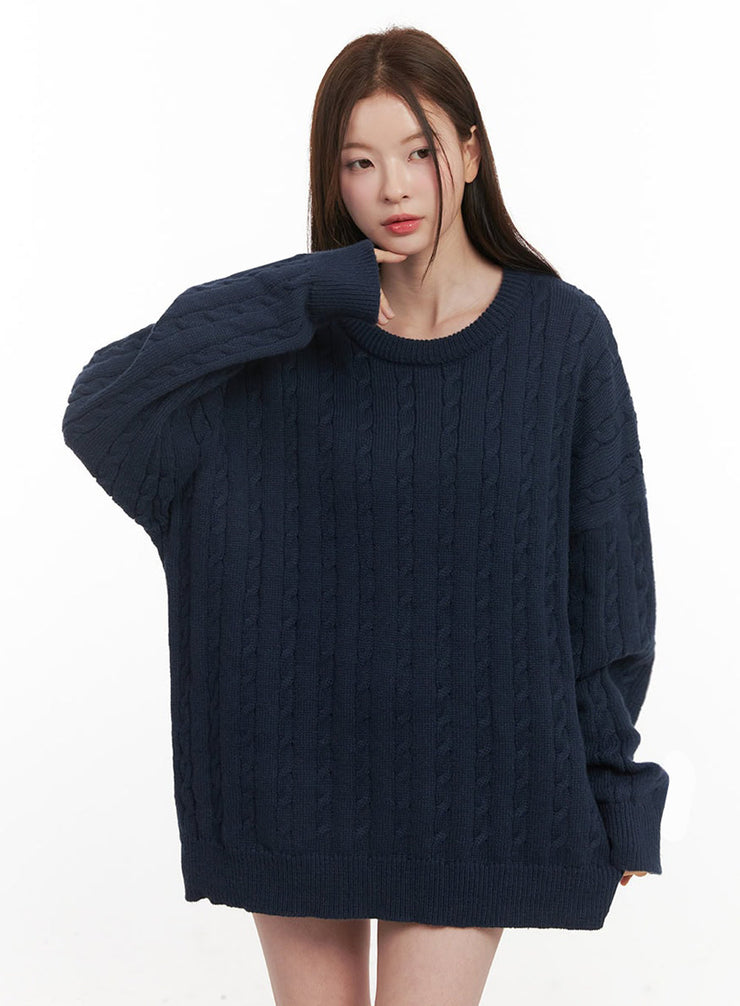 Cable Knit Oversized Sweater IF505