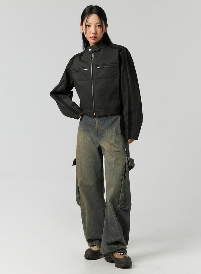 large-pocket-cargo-jeans-co323 / Dark blue