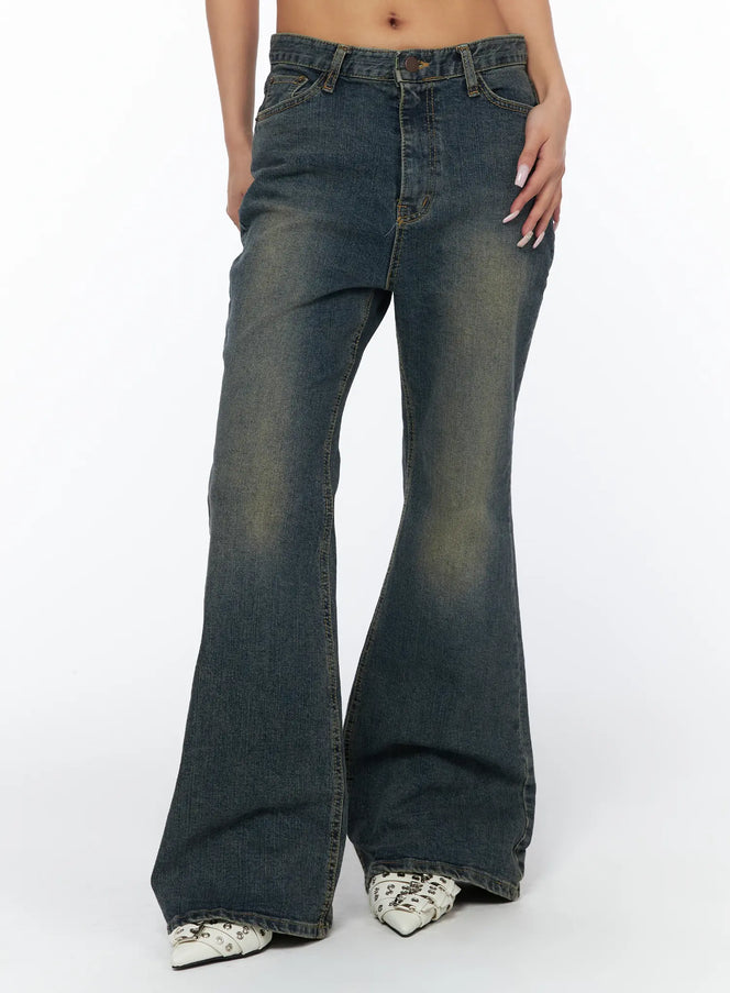 legacy-washed-flare-jeans-ca517 / Dark blue