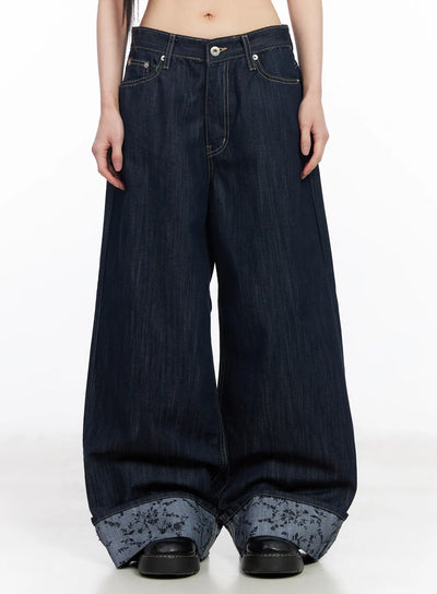raya-cuffed-baggy-jeans-cf518 / Dark blue
