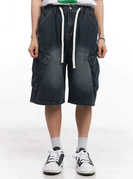 mens-cargo-pocket-jorts-iu519 / Dark blue