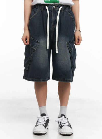 mens-cargo-pocket-jorts-iu519 / Dark blue