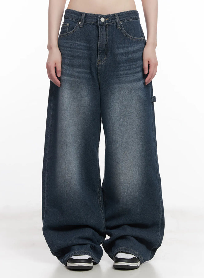 eunchae-washed-baggy-jeans-cu518 / Dark blue