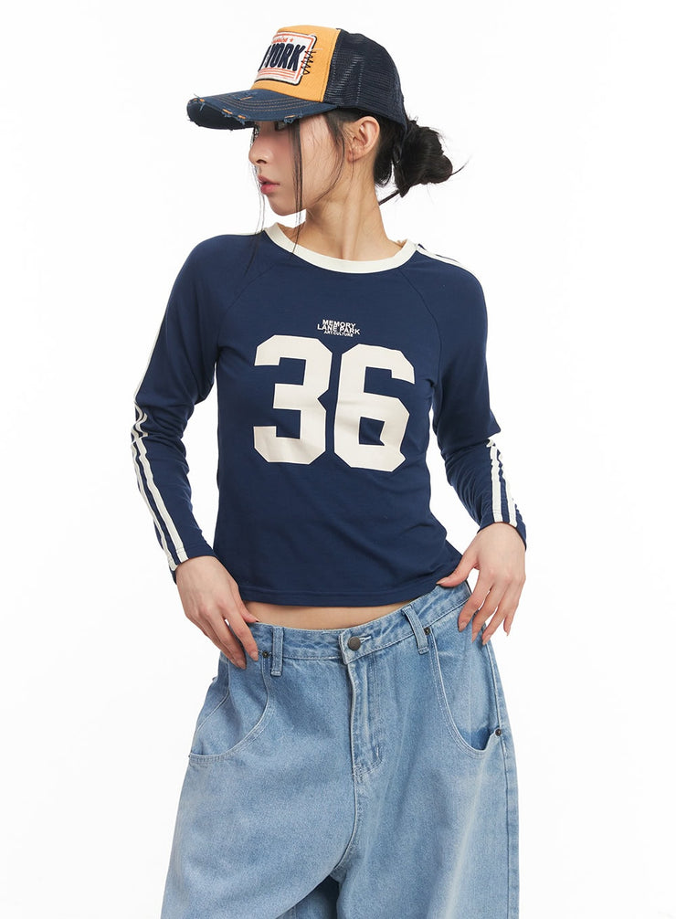 Casual Long-Sleeve Track Crop Top CM503