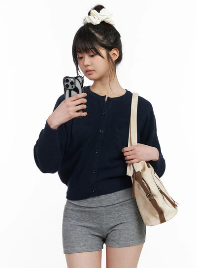 classic-round-button-up-cardigan-cm513 / Dark blue