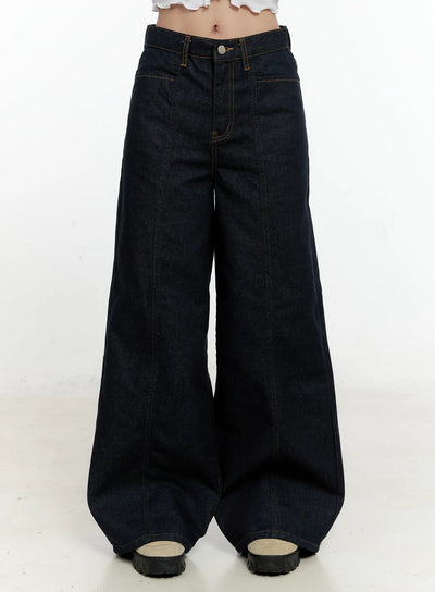 nala-wide-leg-bootcut-jeans-cn506 / Dark blue