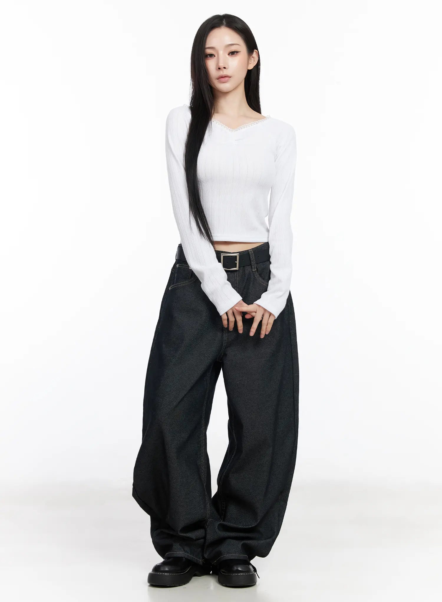 felix-non-fade-wide-leg-jeans-cm519 / Dark blue