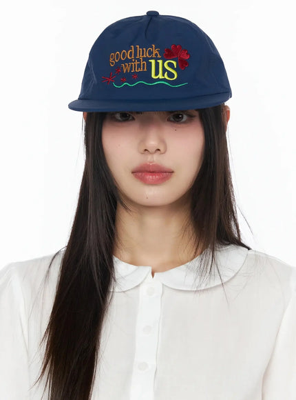 graphic-lettering-baseball-cap-iy526 / Dark blue