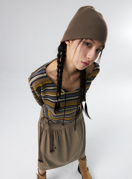 stripe-knit-top-is327 / Dark blue