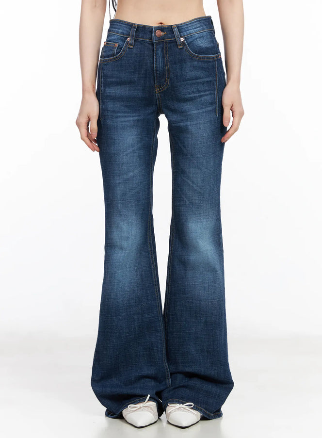 xandra-washed-bootcut-jeans-cm518 / Dark blue