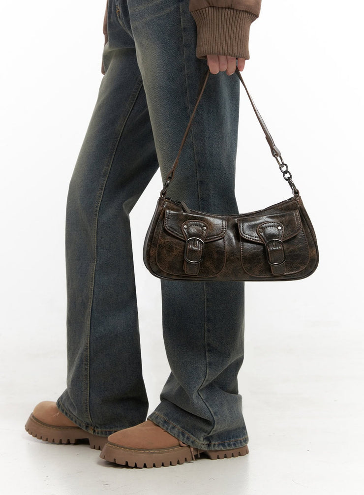 pocket-detail-mini-bag-id402 / Dark brown